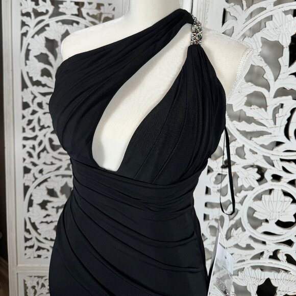 Jovani 02543 Ruched One Shoulder Formal Dress Black - Picture 9 of 15